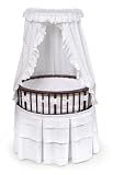 Elite Cherry Finished Bassinet with White Eyelet Bedding