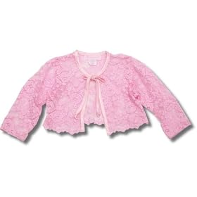Bebe Monde Toddler Girls Pink Lace Tie Bolero Jacket by Bebe Monde