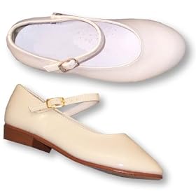 Granton Patent Mary Jane with Swivel Strap in Ivory ~ 1507 by Granton Shoe Imports