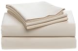Pike Street 1,000-Thread-Count Sateen Queen Sheet Set, Ivory