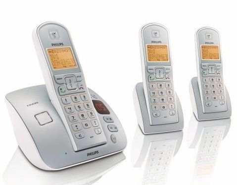 Projektoren: Philips CD 235 Trio mit Anrufbeantworter schnurloses DECT Telefon