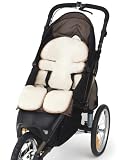 Strollsoft Luxe Seat Liner In Fawn Faux Suede And Ivory Faux Fur
