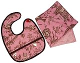 2 Red Hens Bib & Burp Cloth Set, Miss Fancy Plants