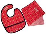 2 Red Hens Bib & Burp Cloth Set, Pink Lemonade