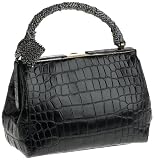 Miu Miu Women's Mini Leather with Fabric Handle Handbag, Black
