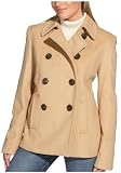 Kristen Blake Womens 26-Inch Wool Blend Peacoat with Back Belt