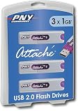 Attache 1GB USB 2.0 Flash Drive, 3 Pack