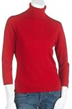 Red Moon Womens Long Sleeve Roll Hem and Cuff 3/4 sleeve Cashmere Turtleneck Sweater