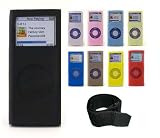 2nd Gen. iPod Nano 2G Silicone Case w/ Armband and Screen Protector for 2GB, 4GB and 8GB - 9 Color Options