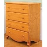 Amelia 4 Drawer Dresser Finish: Pear Wood