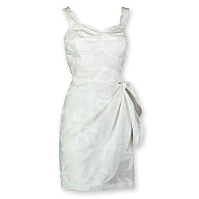 Hawaiian Wedding - Sarong Dress in Wedding White with White Palm Tree