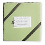 SwaddleDesigns Ultimate Receiving Blanket  - Solid Pastel - Lime with Chocolate Brown Trim