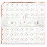SwaddleDesigns Ultimate Receiving Blanket  - Polka Dots - Orange