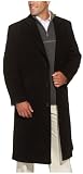 Toscano Mens Wool Blend Full Length Howard Coat, Black