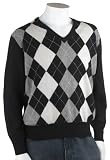 Choix Des Sportifs Mens Cashmere Argyle V-neck Sweater
