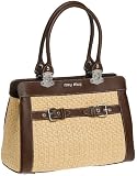 Miu Miu Women's Straw and Leather Handbag, Burned