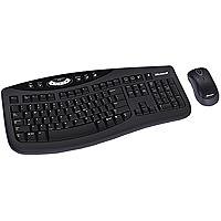 MP3 Player: Microsoft Wireless Optical Desktop 2000 Tastatur schnurlos 105 Tasten MS WXP GB + Optische Maus Schwarz