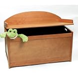 Child's Wooden Toy Box Chest - Pecan Finish