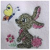 30"X40" Pink Fleece Kid'S Blanket With Bunny & Butterfly Embroidery