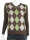 Choix Des Sportifs Womens V-neck Argyle Sweater