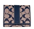 Coach Women's Signature Large Frame Wallet, Black/Wheat