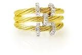 Jewelry : 18K Yellow Gold Wire Ring, Enhanced with Pave Set Diamonds - ThingsYourSoul.com :  wire reiss elegant gold