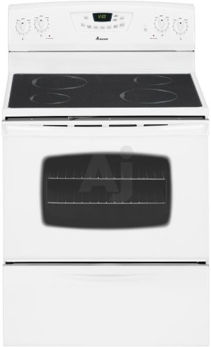 Amana AER5712BAW 30" Freestanding Electric Range with 500 Easy Touch Controls & Self Cleaning Feature: White