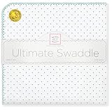 SwaddleDesigns Ultimate Receiving Blanket - Polka Dots - Sea Crystal