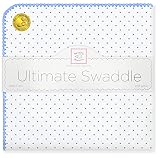 SwaddleDesigns Ultimate Receiving Blanket  - Polka Dots - Bright Blue