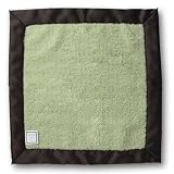 SwaddleDesigns Baby Lovie- Fuzzy Lime with Chocolate Brown Satin