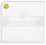SwaddleDesigns Ultimate Receiving Blanket  - Polka Dots - Lavender