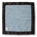 SwaddleDesigns Baby Lovie  - Fuzzy Pastel Blue with Chocolate Brown Satin