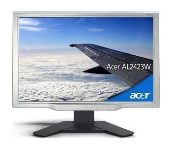 Acer AL2423W 24 Zoll TFT Monitor, DVI / analog, silber (Kontrast 1000:1, 6 ms Reaktionszeit)
