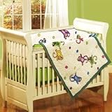 Baby Crib Bedding Set - 4 Piece Bedding Set - Monkey See, Monkey Do Crib Set - Free Shipping