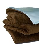 Kumfie Baby Blanket, Brown Bumps With Blue Satin