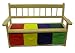 Childrens Wooden Bench with Fabric Bins