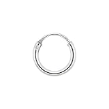 Very Tiny 5/16" (8 mm) Diameter Sterling Silver Teeny Endless Hoop Earrings.