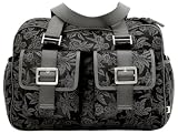 OiOi Floral Black/Charcoal Jacquard Carry All Diaper Bag