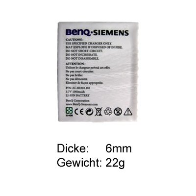 Kamerazubeh&ouml;r: BENQ-SIEMENS Akku 1000 mAh Li-Ion EBA-156