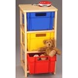 3 Bin Wood Rack - (Primary)