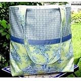 Laminated Diaper Bag - Lime Toile