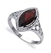New Sterling Silver Band Garnet Gemstone Ring Size 9