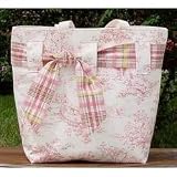 Canvas Diaper Tote - Pink Toile