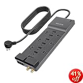 Belkin 12-Outlet Home/Office Surge Protector with Phone/Ethernet/Coaxial Protection and Extended Cord