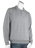 Pace Windsor Mens Cashmere Windowpane Polo Collar Sweater