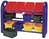 Toy Organizer Rack with 12 Bins - (Red/Yellow/Blue)