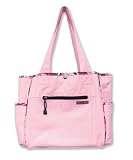 Canvas Diaper Bag with Changing Mat - Pink/ Black
