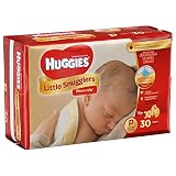 Huggies Diapers, Gentle Care Preemies Diapers, Size P, Fits Up to 6 lbs, Pack of 30