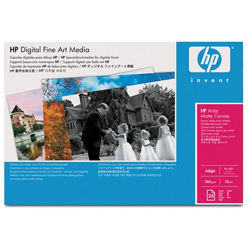 Heimkinosysteme: HP Kuenstlerleinwand matt A3+ 25 Blatt 380g/m2 Photo Smart Pro B9180