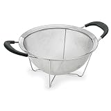 Polder KTH-1009-75 9 Inch Round Footed Strainer, Stainless Steel